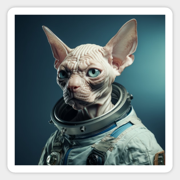 Astronaut Cat in Space - Sphynx Magnet by Merchgard